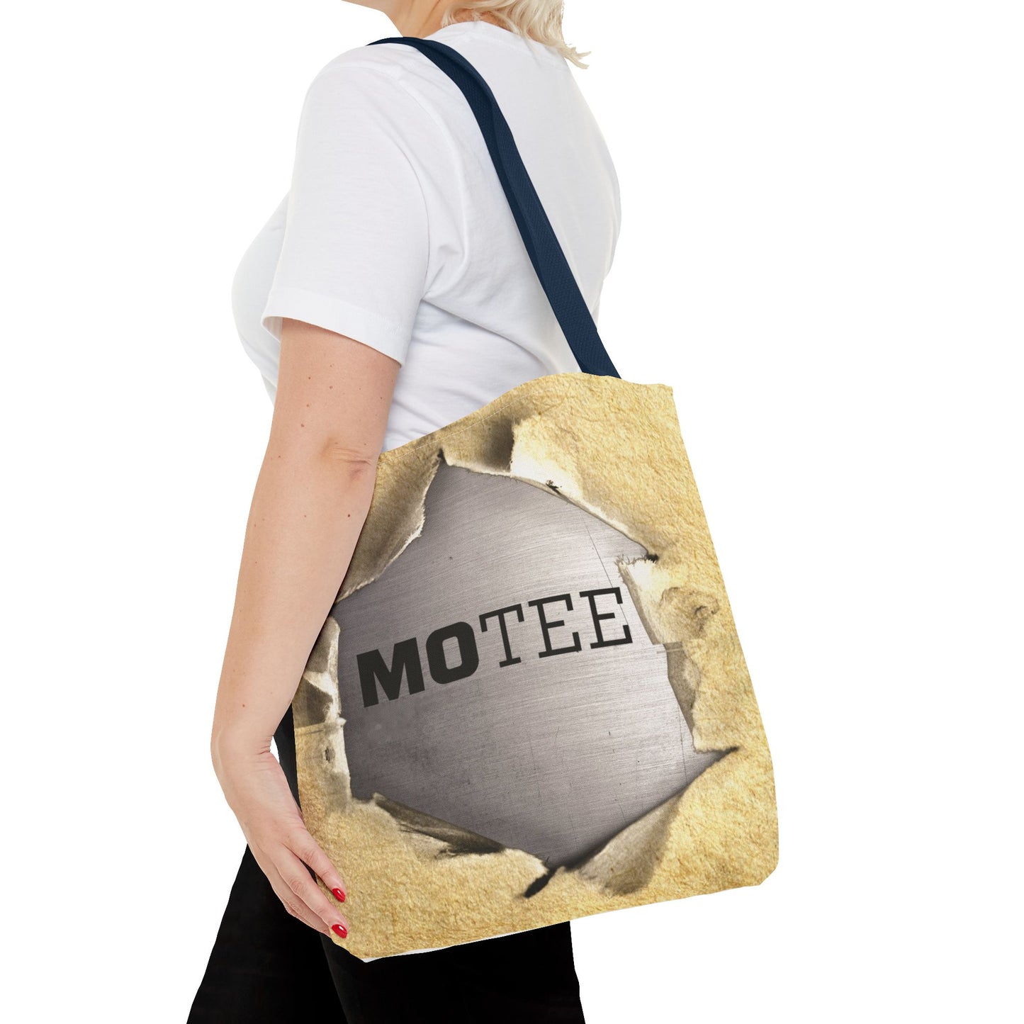 Tote Bag — Vintage Torn Paper Reveal Design ("MOTEE")