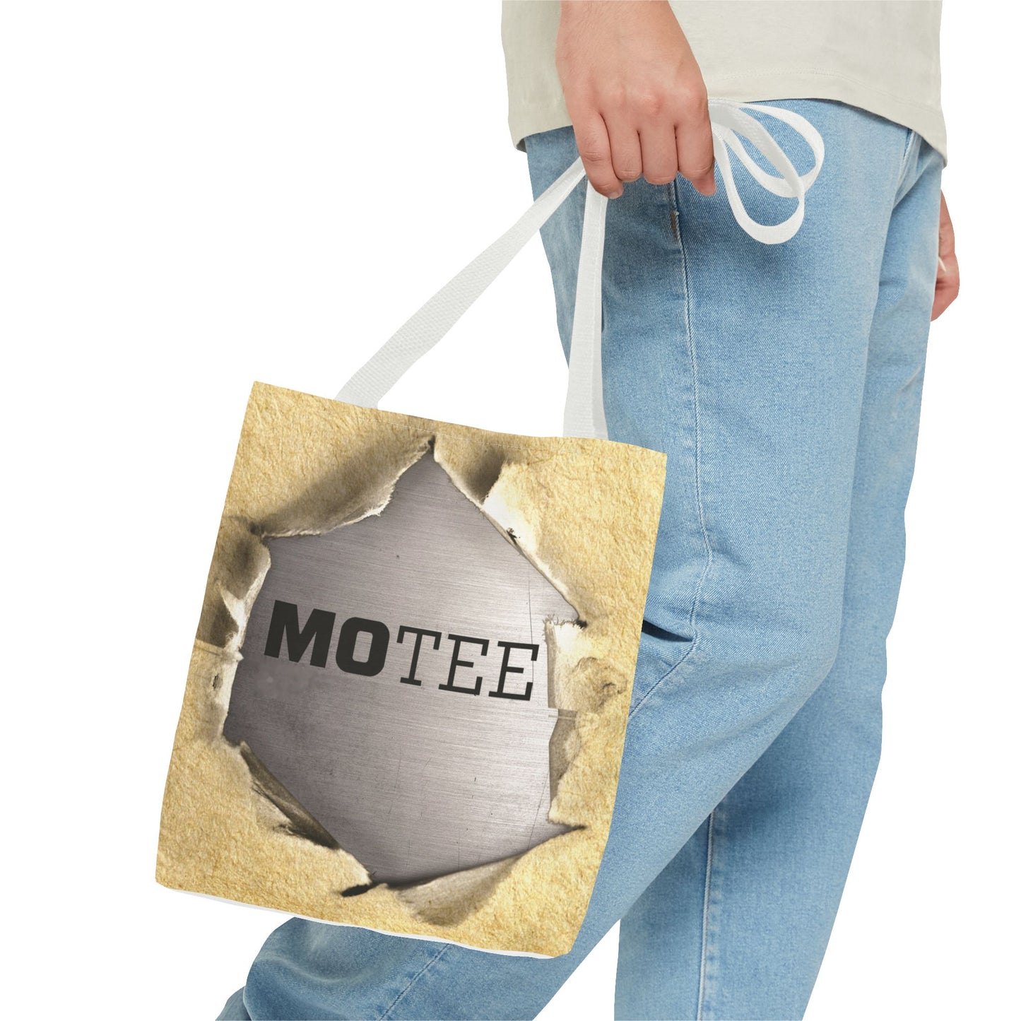 Tote Bag — Vintage Torn Paper Reveal Design ("MOTEE")