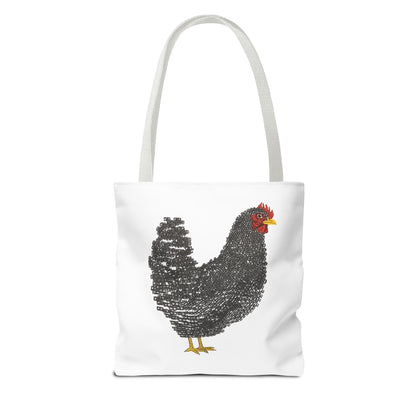 Black Hen Illustration Tote Bag – Farmhouse Chicken Market Tote