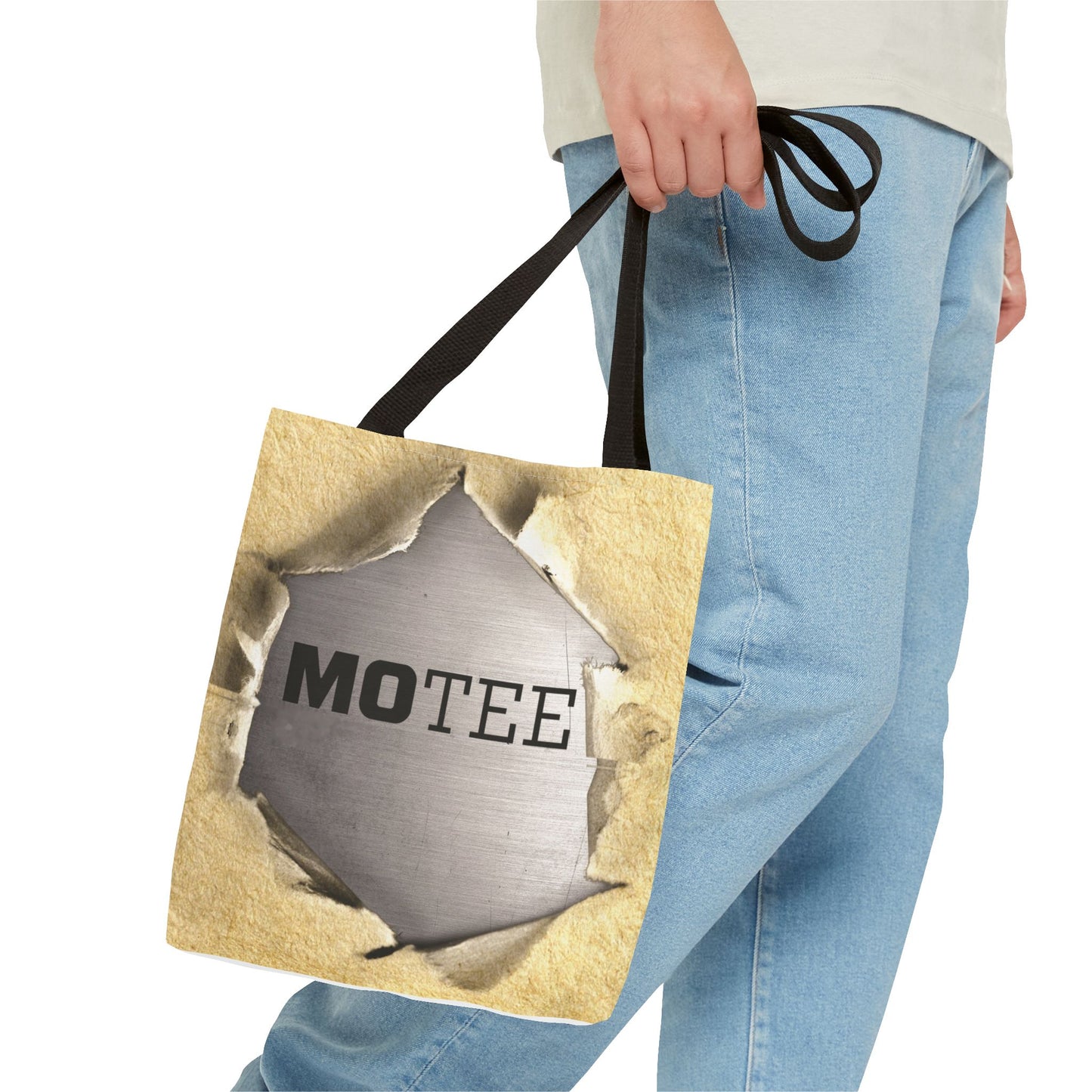 Tote Bag — Vintage Torn Paper Reveal Design ("MOTEE")