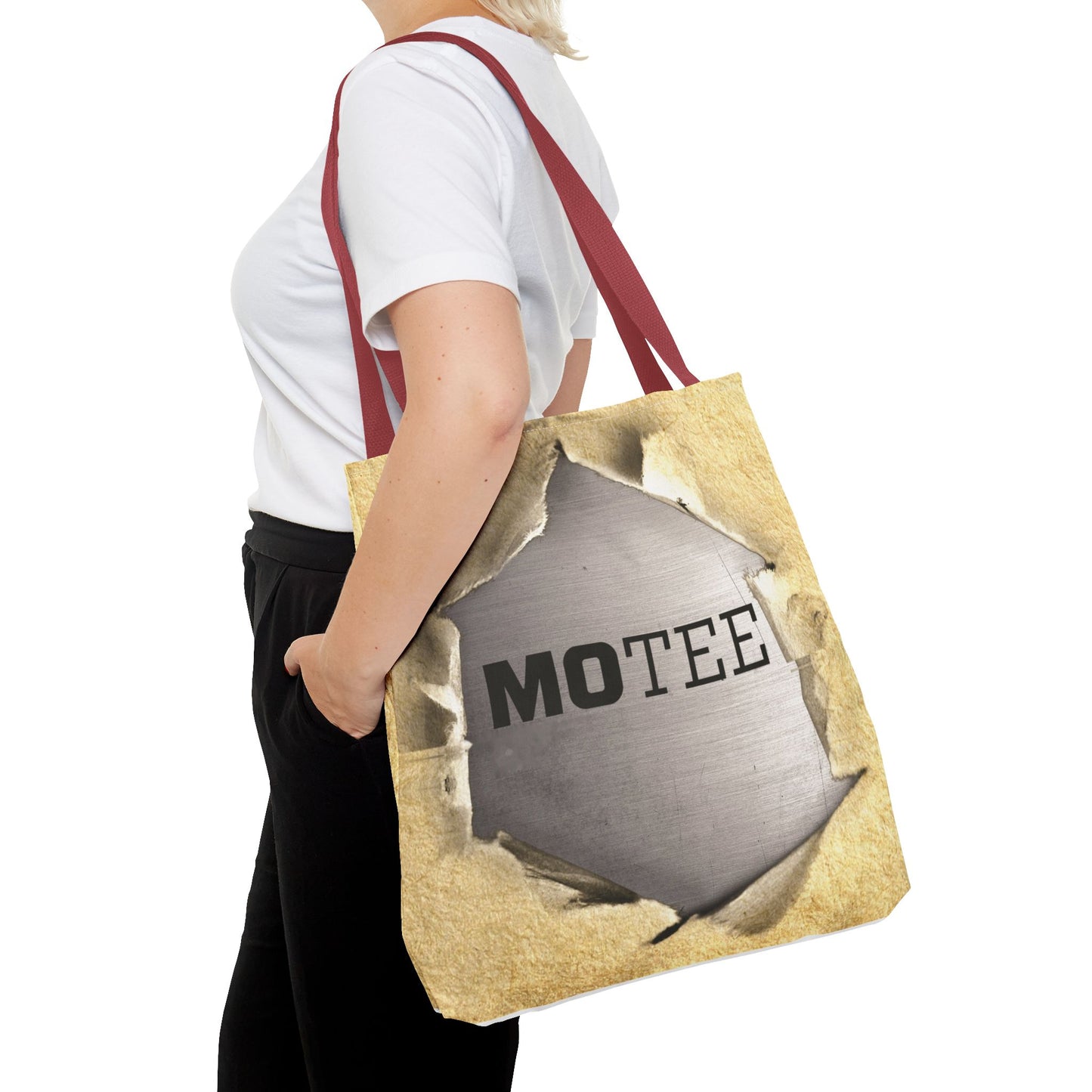 Tote Bag — Vintage Torn Paper Reveal Design ("MOTEE")
