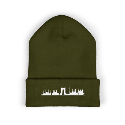 Embroidered City Skyline Cuffed Beanie