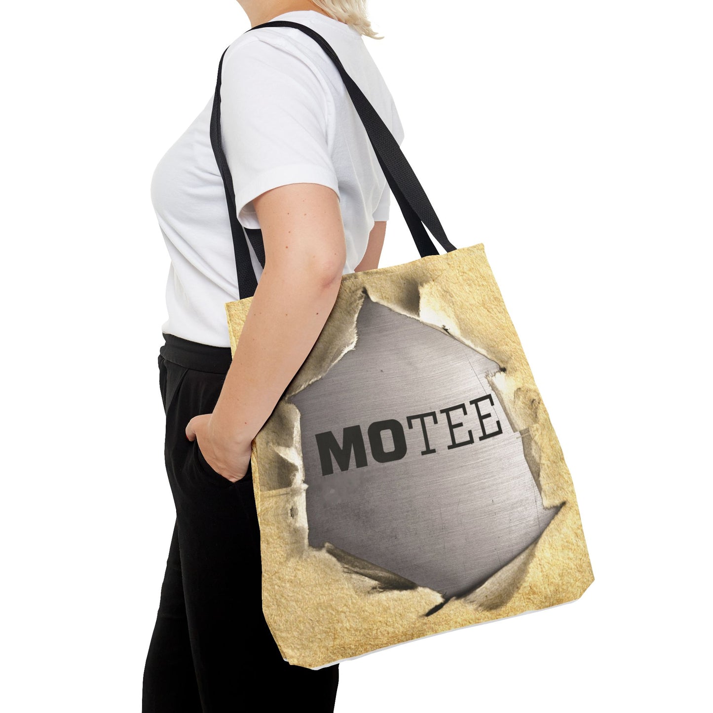 Tote Bag — Vintage Torn Paper Reveal Design ("MOTEE")