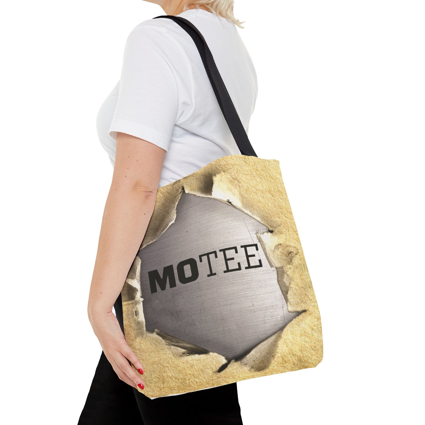 Tote Bag — Vintage Torn Paper Reveal Design ("MOTEE")