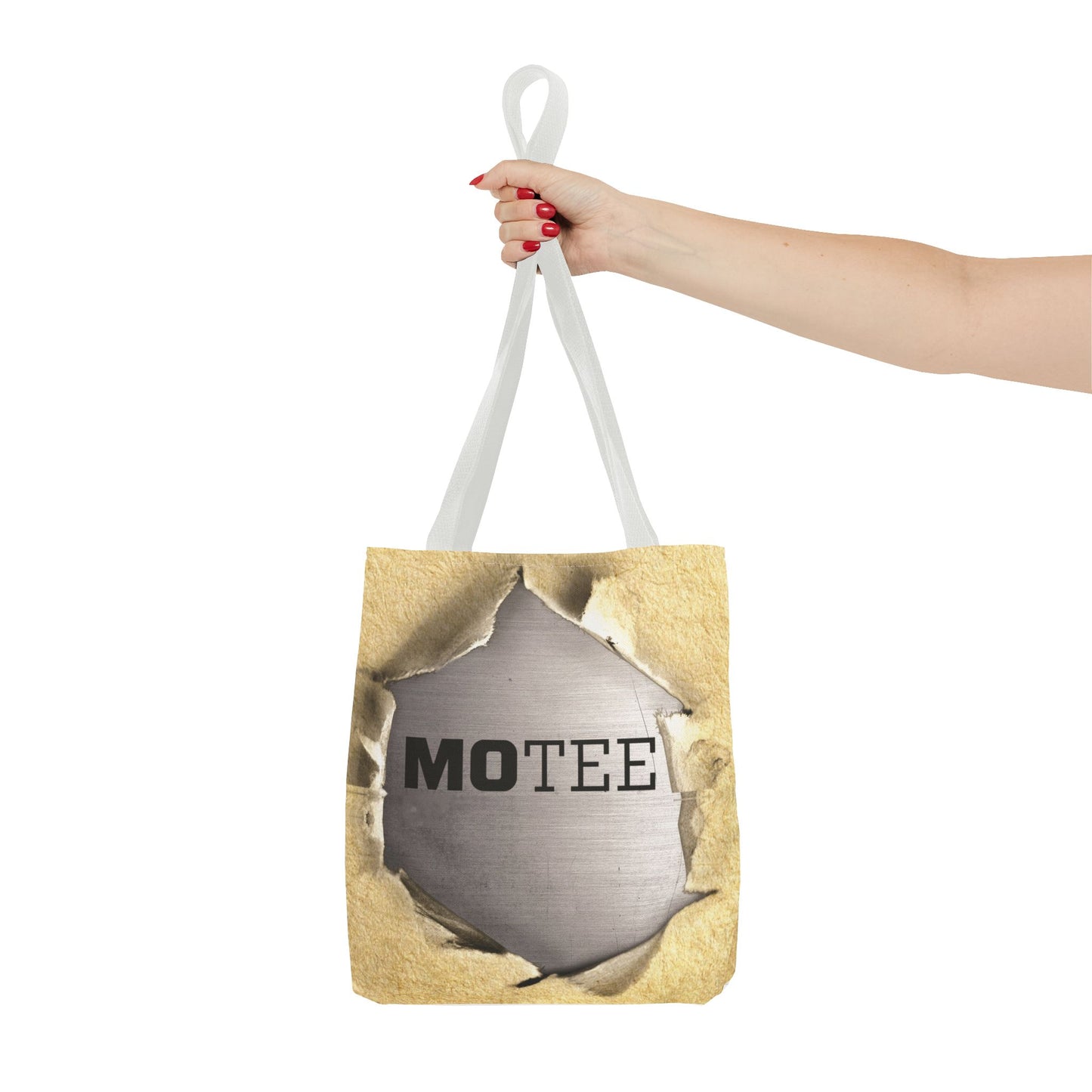 Tote Bag — Vintage Torn Paper Reveal Design ("MOTEE")