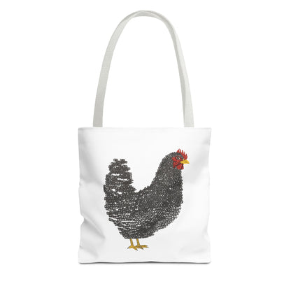 Black Hen Illustration Tote Bag – Farmhouse Chicken Market Tote