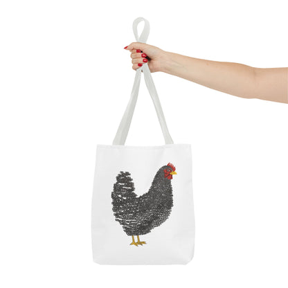 Black Hen Illustration Tote Bag – Farmhouse Chicken Market Tote