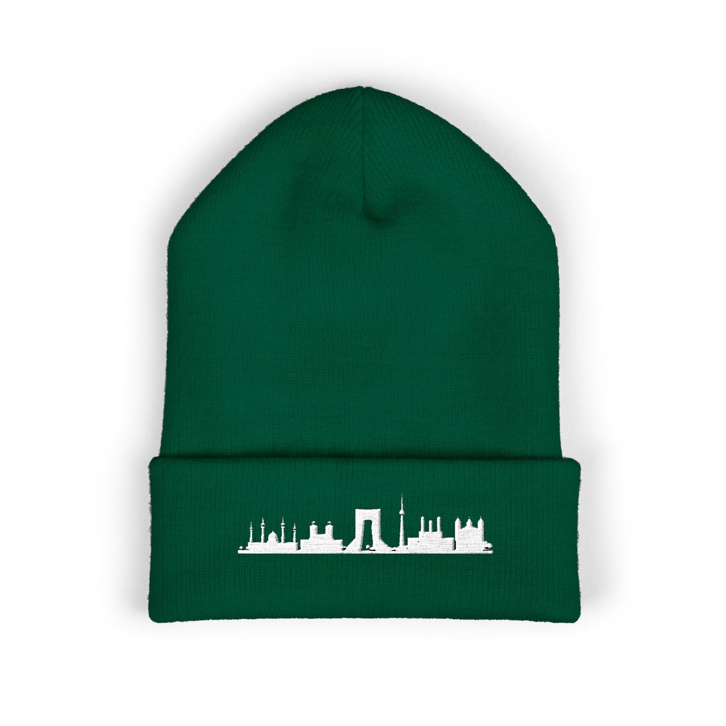 Embroidered City Skyline Cuffed Beanie