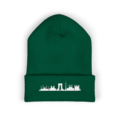 Embroidered City Skyline Cuffed Beanie
