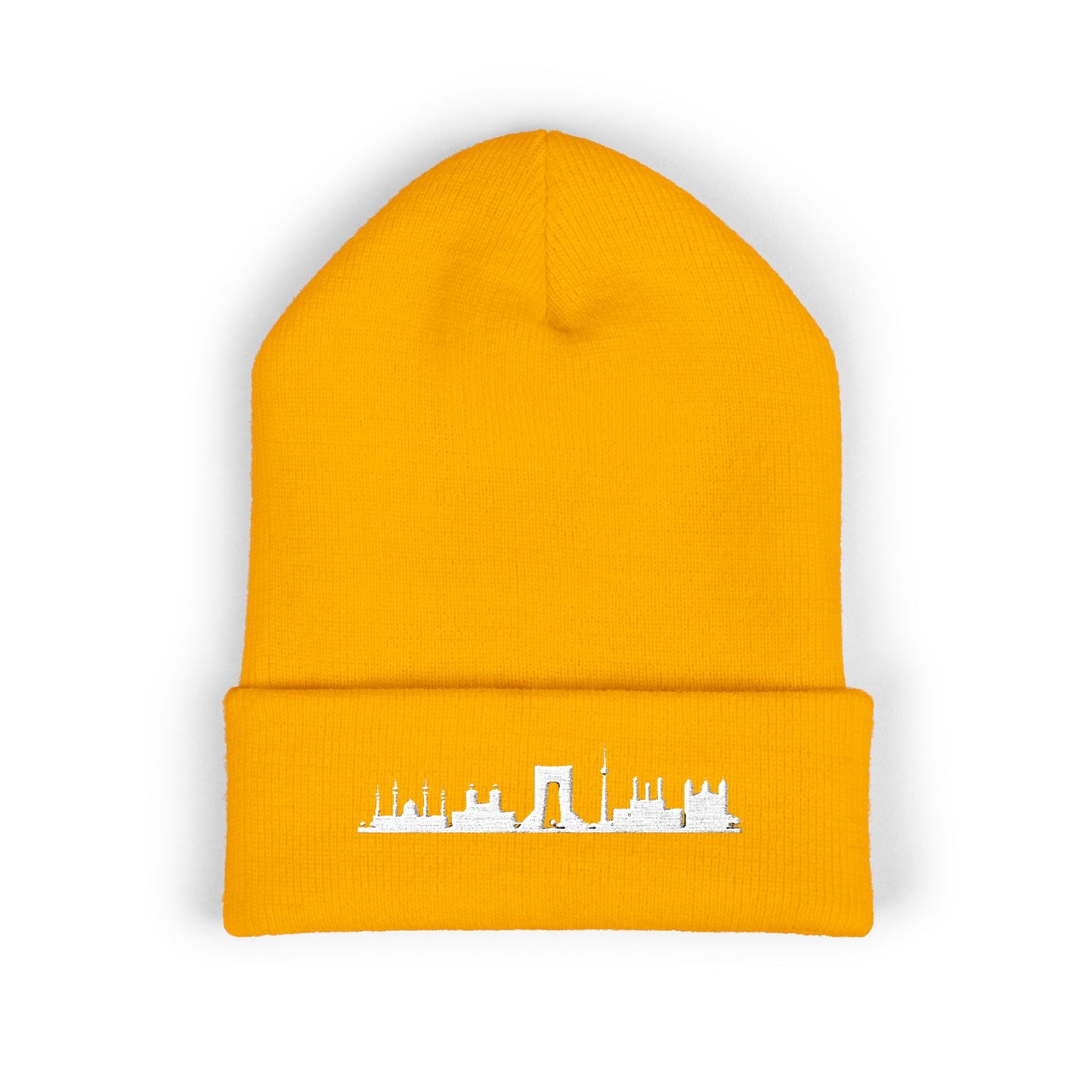 Embroidered City Skyline Cuffed Beanie