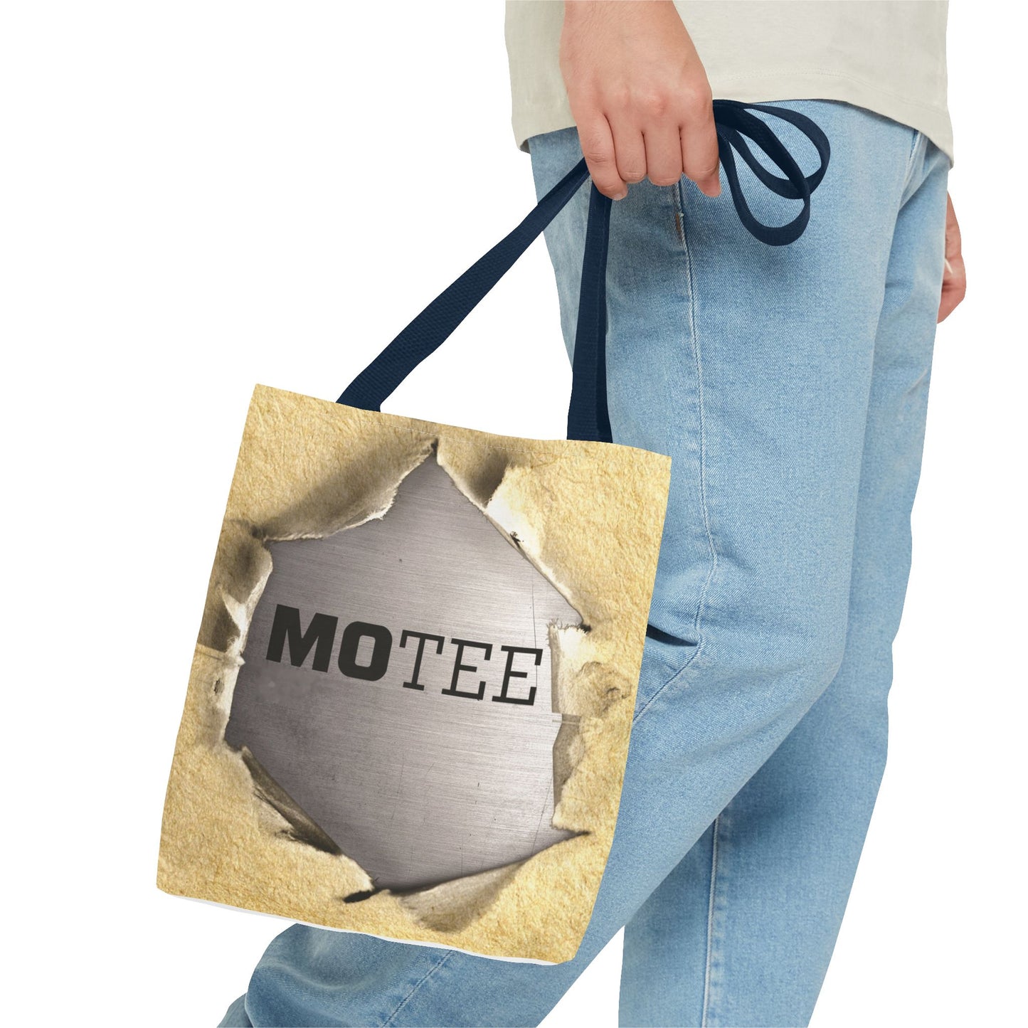 Tote Bag — Vintage Torn Paper Reveal Design ("MOTEE")